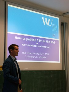 Vortrag Jürgen Umbrich "How to publish CSV on the Web" or why standards are important